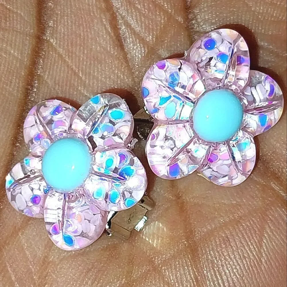 Floral Beautiful Girls floral Clip-on Earrings for Kids